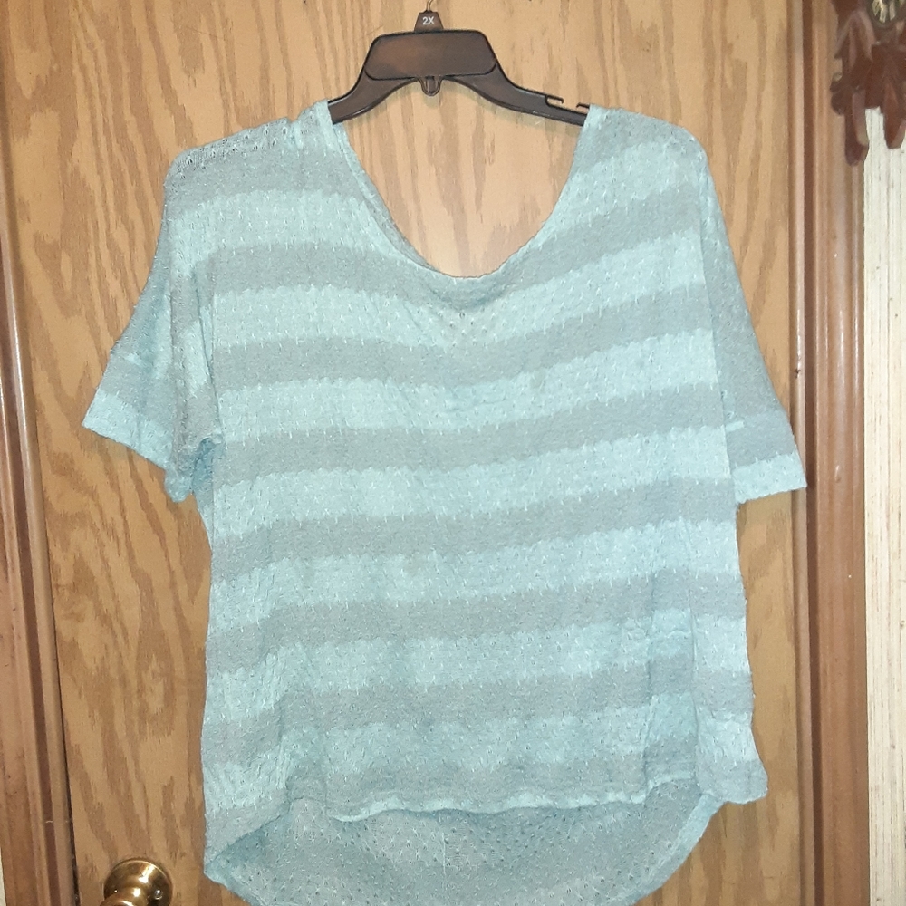 Davina 2X seafoam green slouch sweater